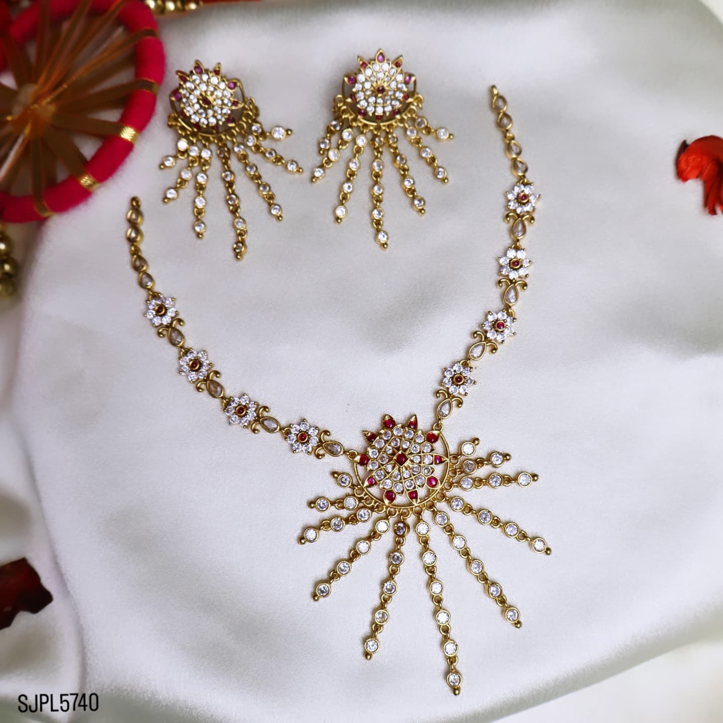 Antique Chandbali short necklace